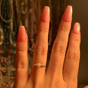 silver wire pearl ring